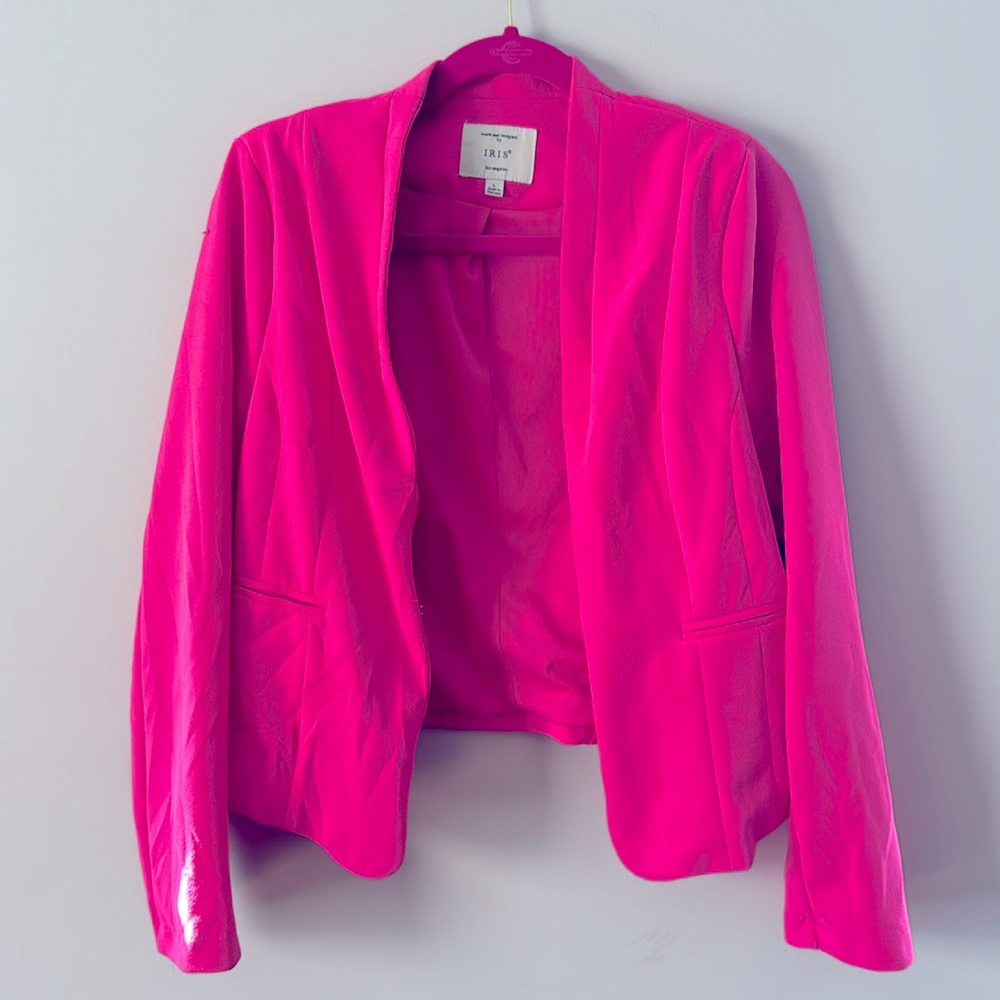 iris Hot Pink Open Front Blazer - Picture 2 of 4